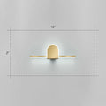 Minimalist gold finish led vanity light with acrylic linear led bars and sleek arched design for bathroom walls
