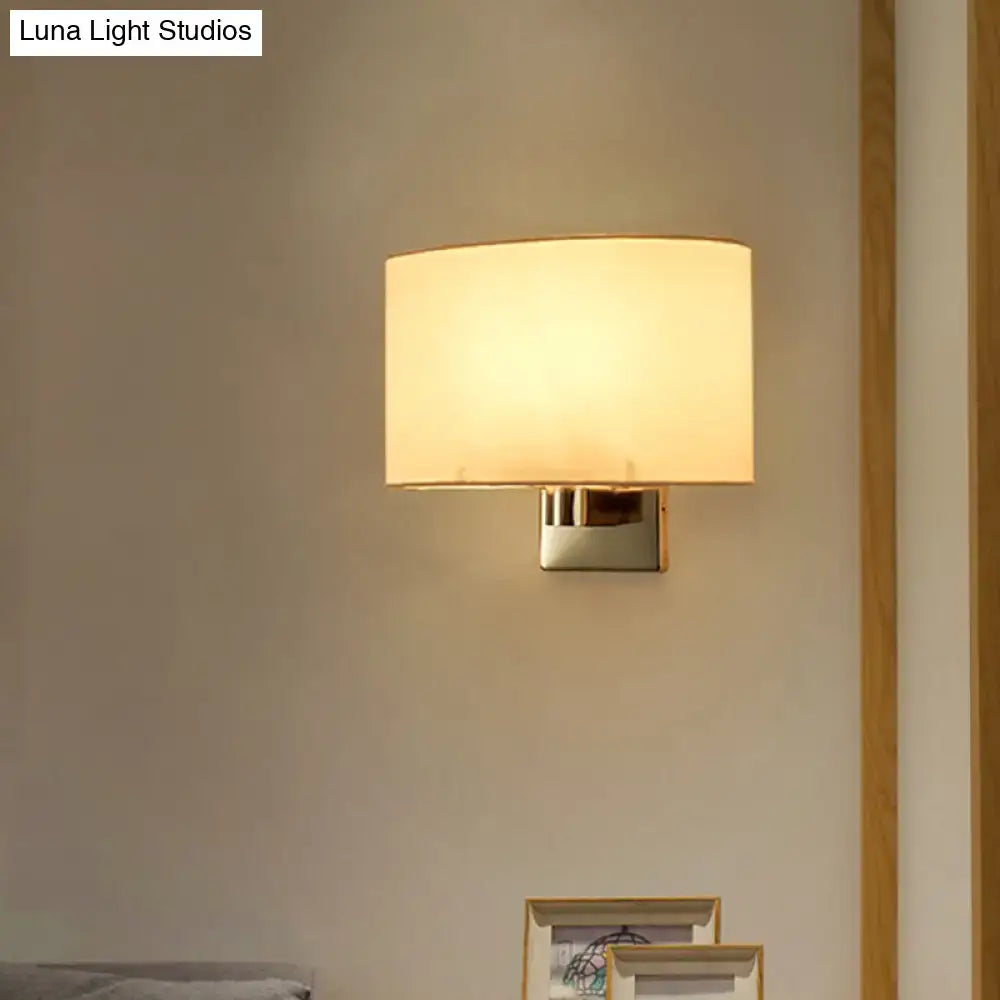 Minimalist gold finish rectangular fabric sconce dining room light