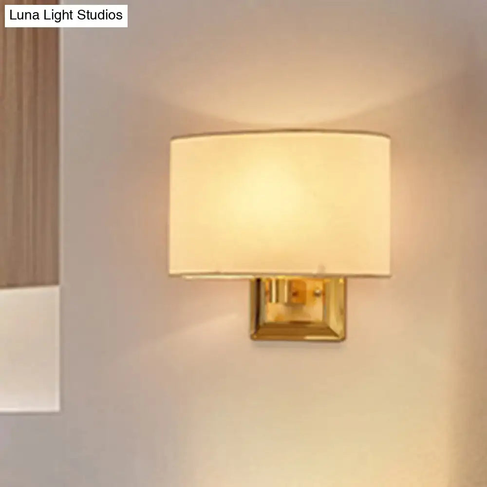Minimalist gold finish rectangular fabric sconce dining room light