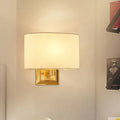 Minimalist gold finish rectangular fabric sconce dining room light