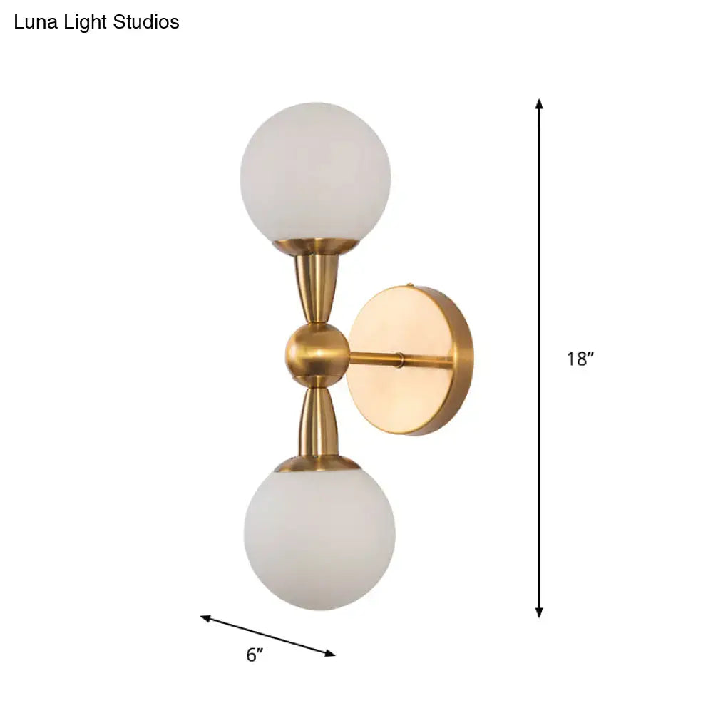 Minimalist gold hand blown glass wall sconce bedroom light