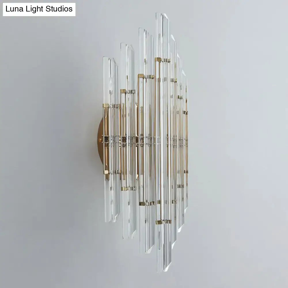 Minimalist gold k9 crystal wall sconce light living room rhombus
