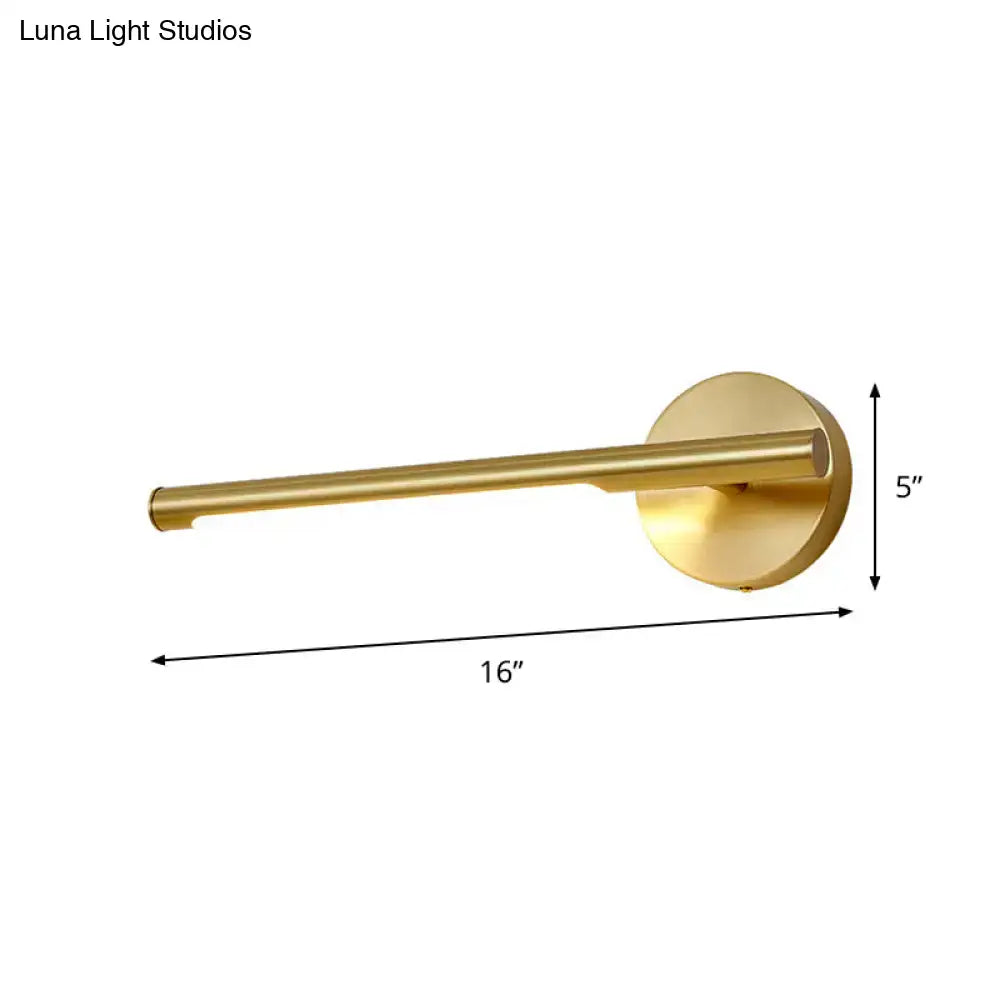 Minimalist gold led wall light bedroom sconce with acrylic diffuser