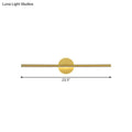 Minimalist gold linear led wall sconce bedroom vanity light