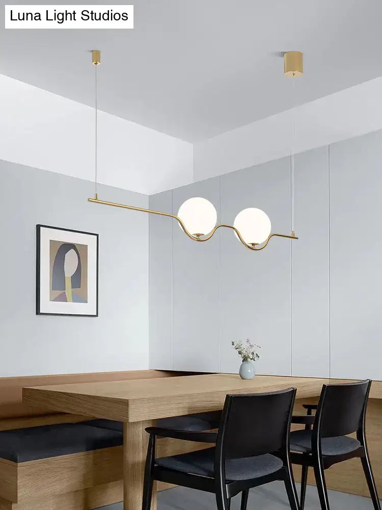Minimalist gold metal island pendant dining table ceiling light