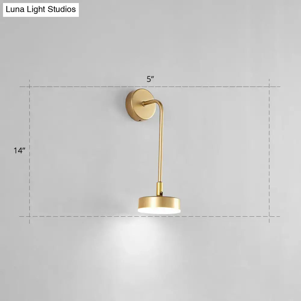 Minimalist gold metal led sconce wall mounted lamp for bedroom