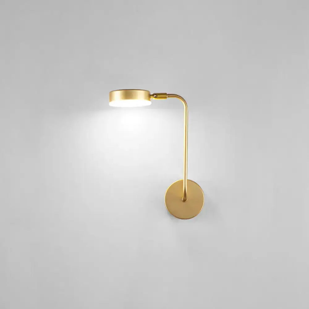 Minimalist gold metal led sconce wall mounted lamp for bedroom