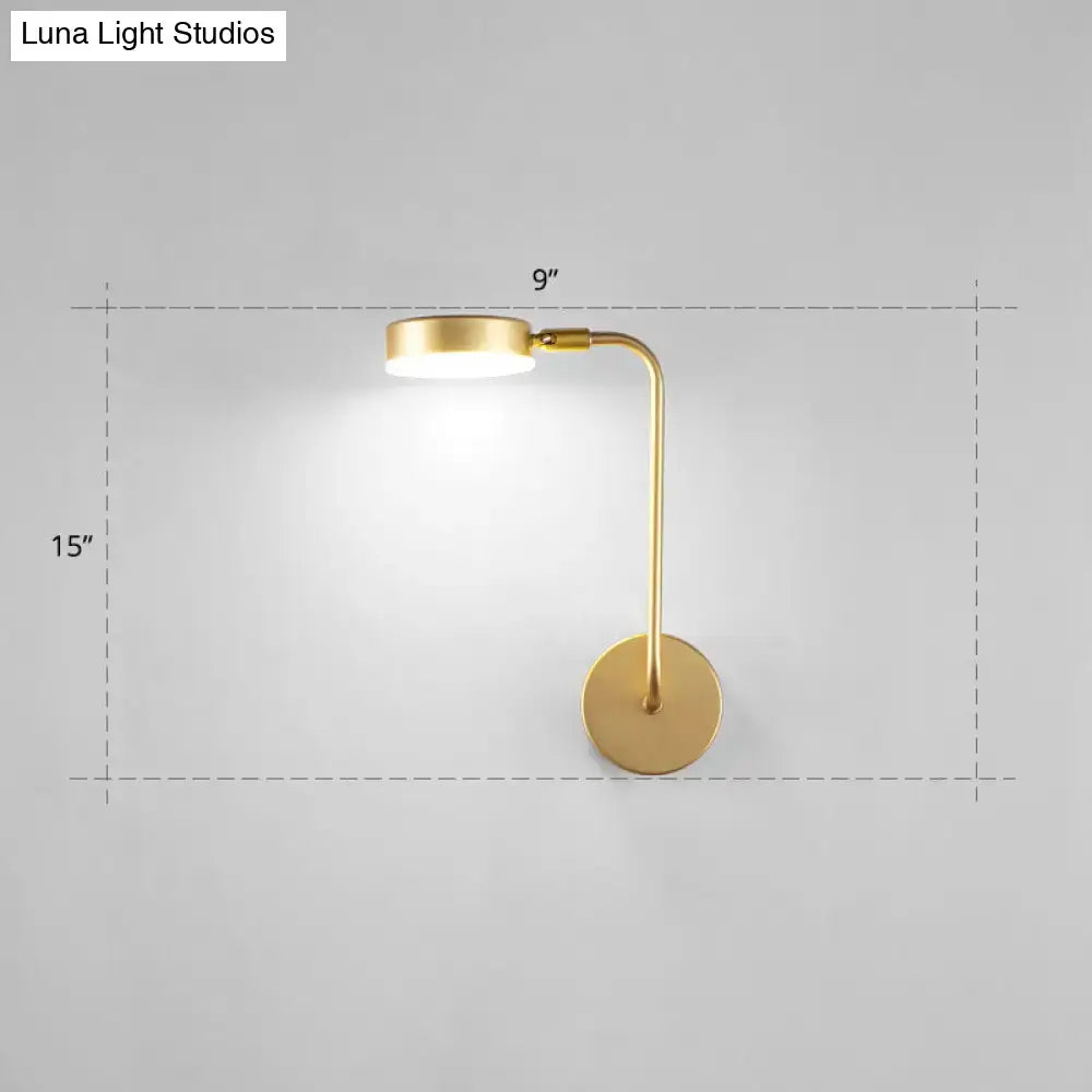 Minimalist gold metal led sconce wall mounted lamp for bedroom