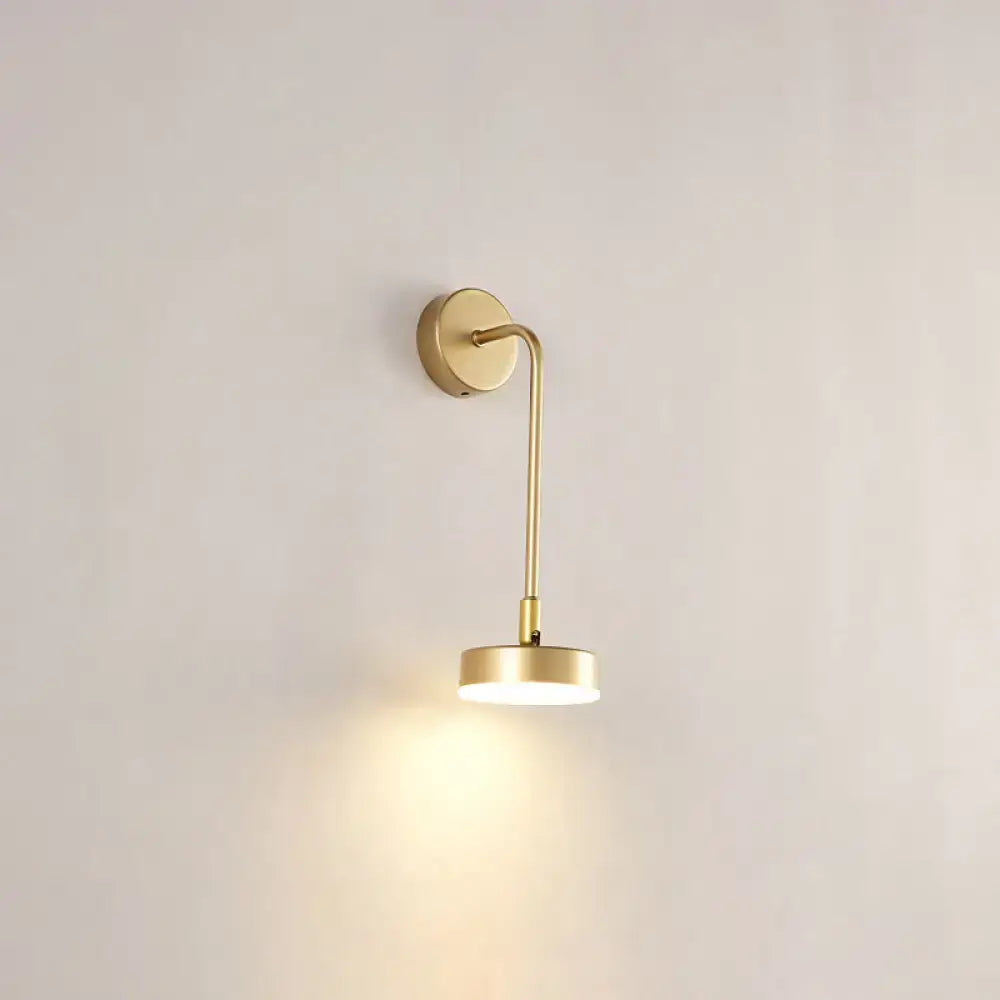 Minimalist gold metal led sconce wall mounted lamp for bedroom