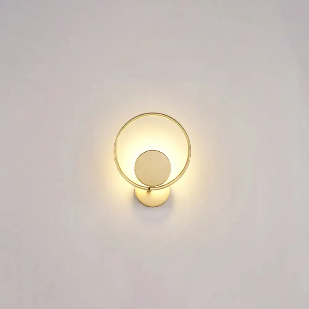 Minimalist gold metal led sconce wall mounted lamp for bedroom