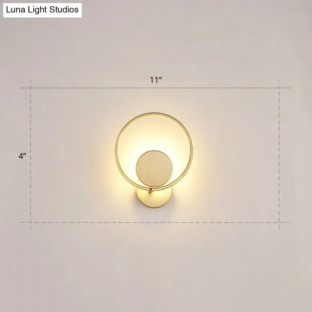 Minimalist gold metal led sconce wall mounted lamp for bedroom