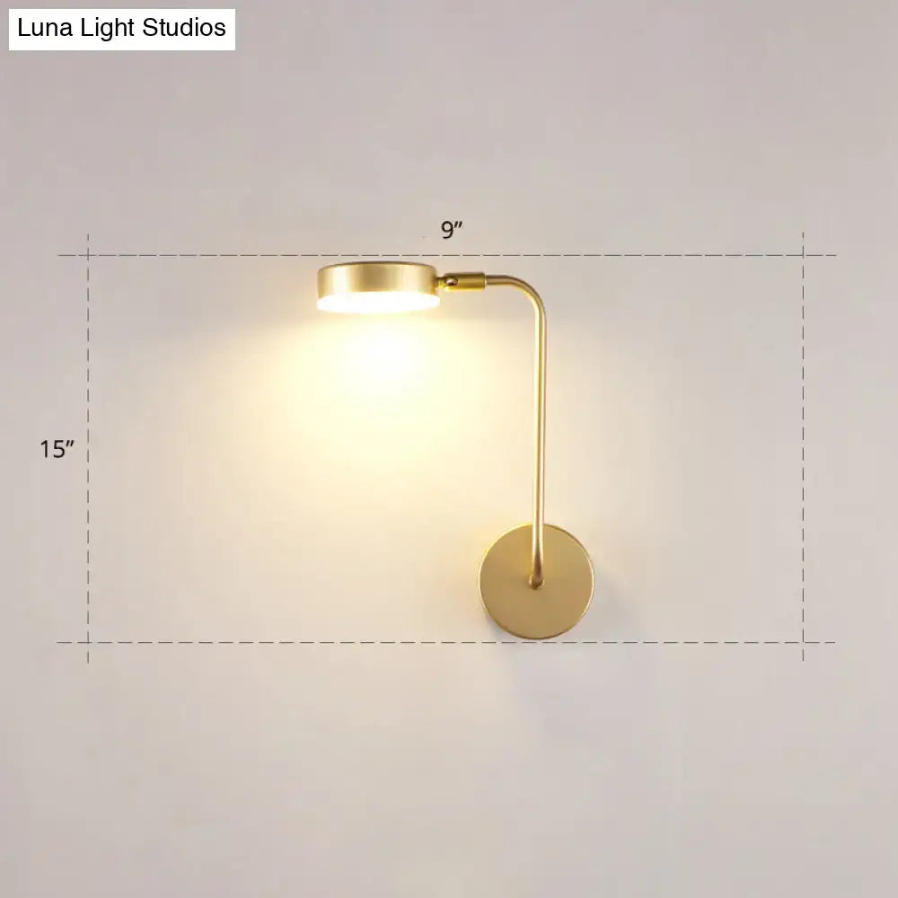Minimalist gold metal led sconce wall mounted lamp for bedroom