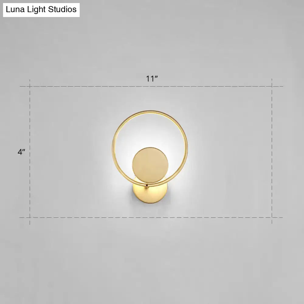 Minimalist gold metal led sconce wall mounted lamp for bedroom