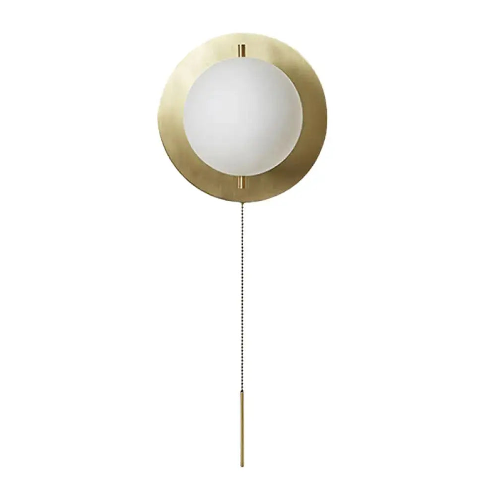 Minimalist gold mini globe wall sconce bedroom light