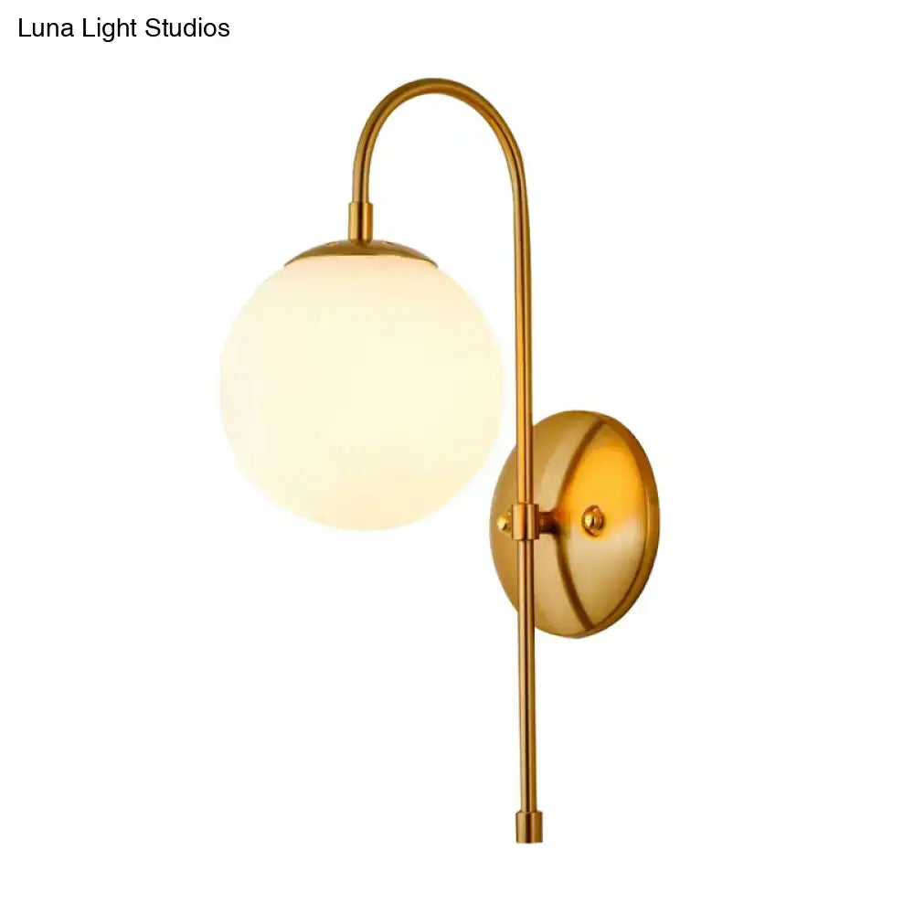 Minimalist gold mini globe wall sconce bedroom light