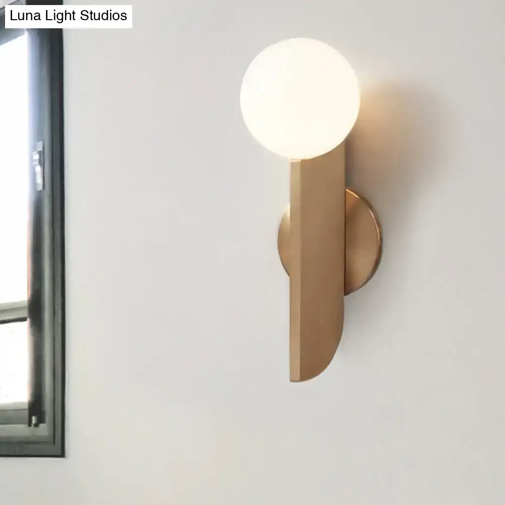 Minimalist gold mini globe wall sconce bedroom light