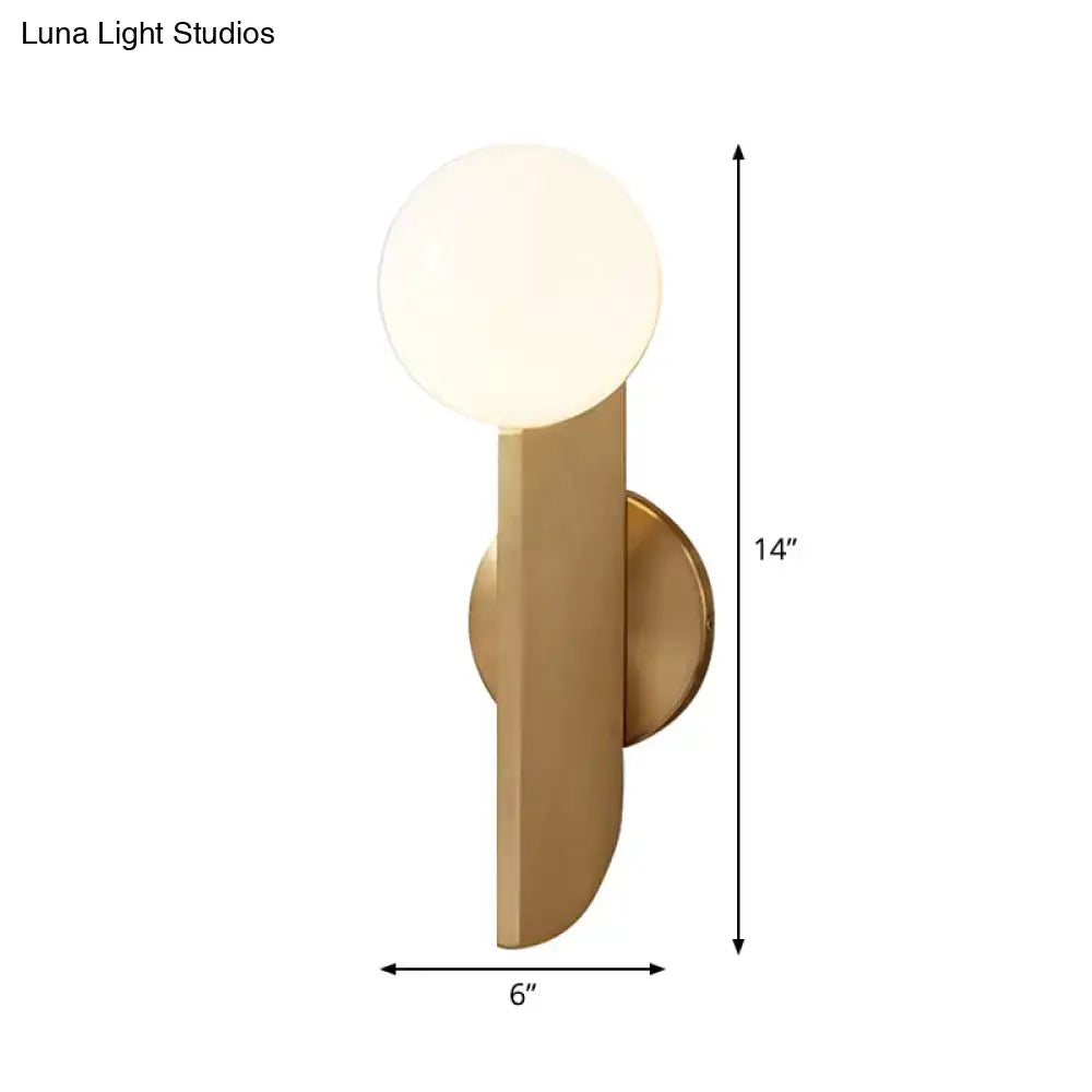 Minimalist gold mini globe wall sconce bedroom light