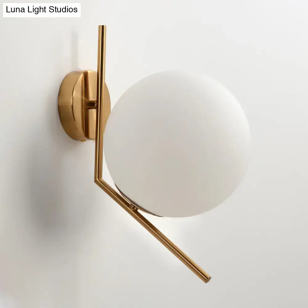 Minimalist gold mini globe wall sconce bedroom light