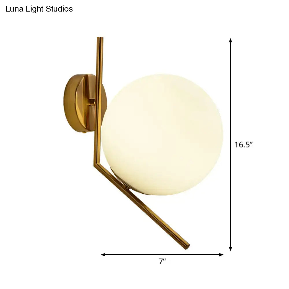 Minimalist gold mini globe wall sconce bedroom light