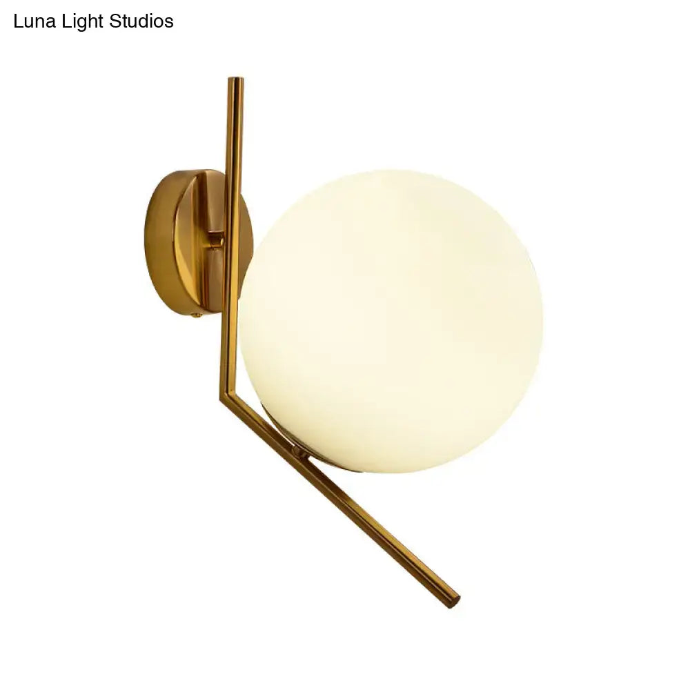 Minimalist gold mini globe wall sconce bedroom light