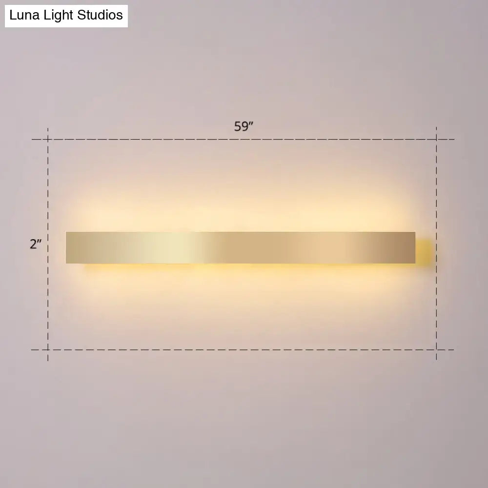 Minimalist gold plated led wall sconce living room bar light