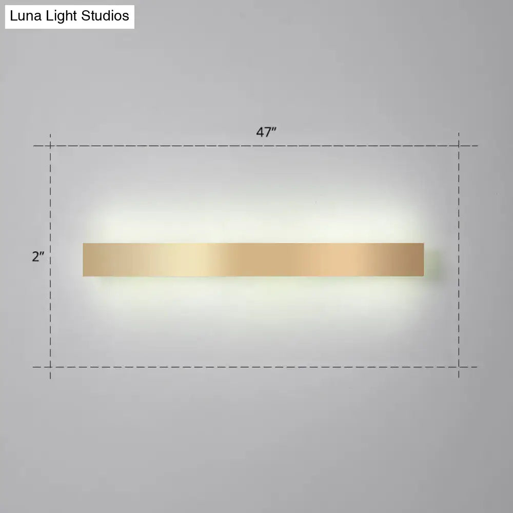 Minimalist gold plated led wall sconce living room bar light
