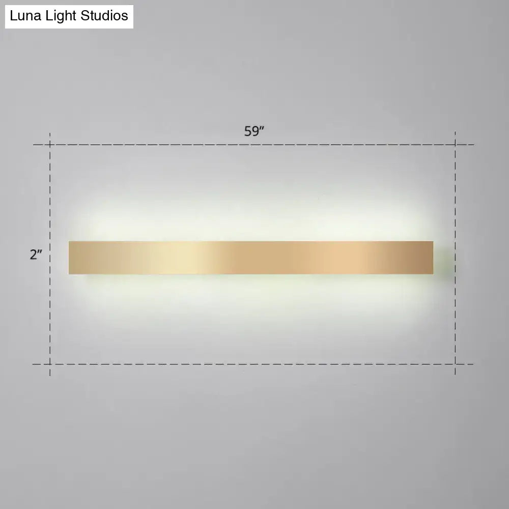 Minimalist gold plated led wall sconce living room bar light