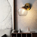 Minimalist gold water glass wall sconce for living room
