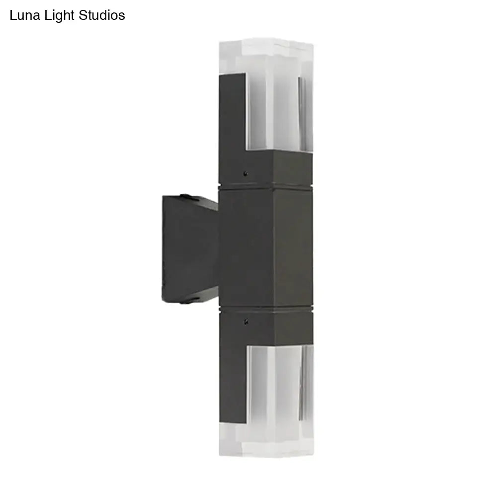 Minimalist led black wall lamp – courtyard warm white sconce