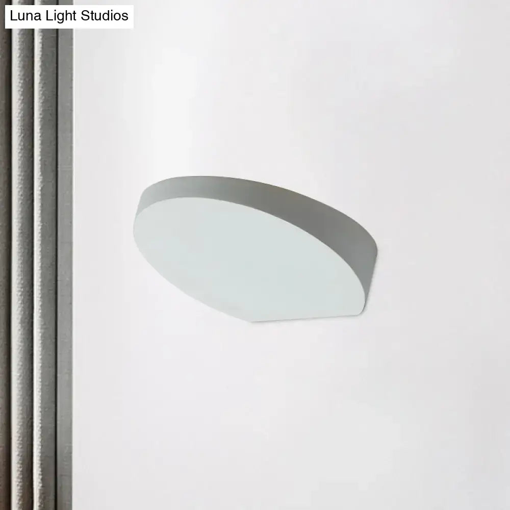 Minimalist led oval wall sconce grey aluminum light for corridor