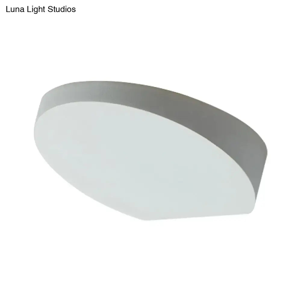 Minimalist led oval wall sconce grey aluminum light for corridor