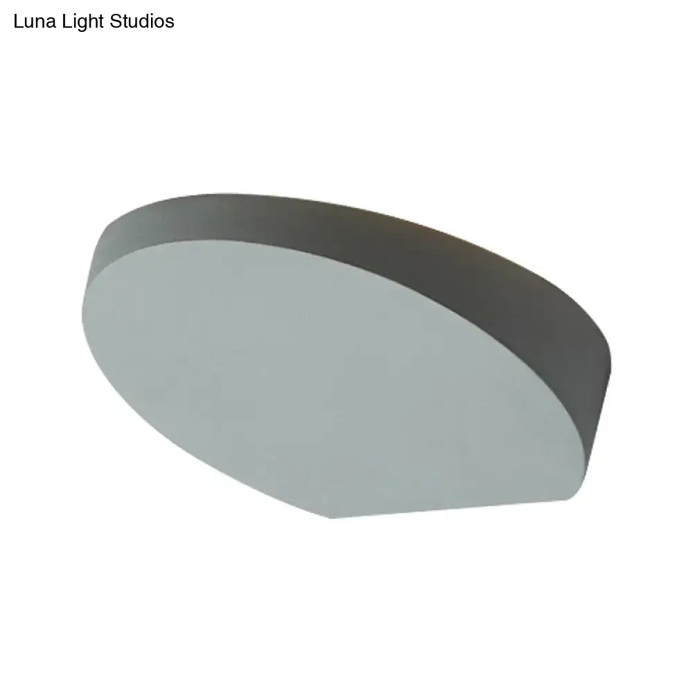 Minimalist led oval wall sconce grey aluminum light for corridor