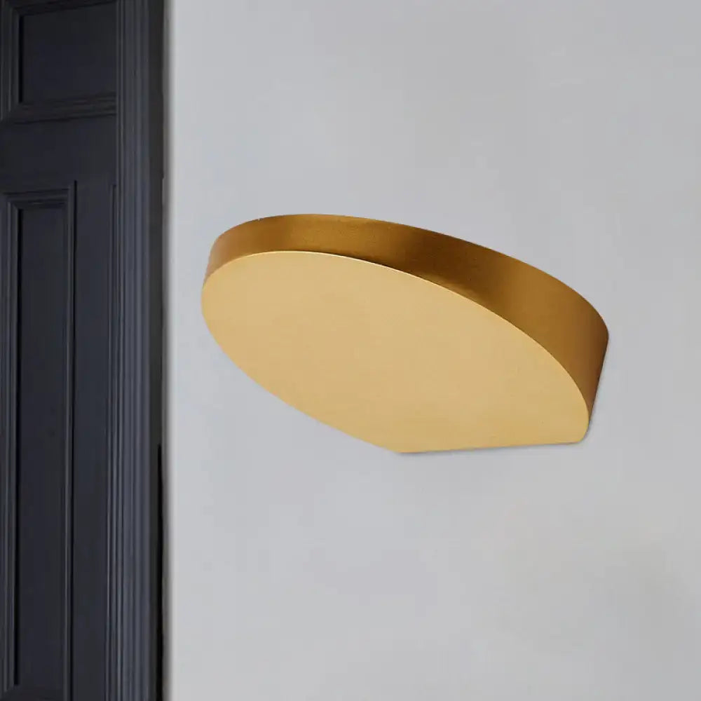 Minimalist led oval wall sconce grey aluminum light for corridor