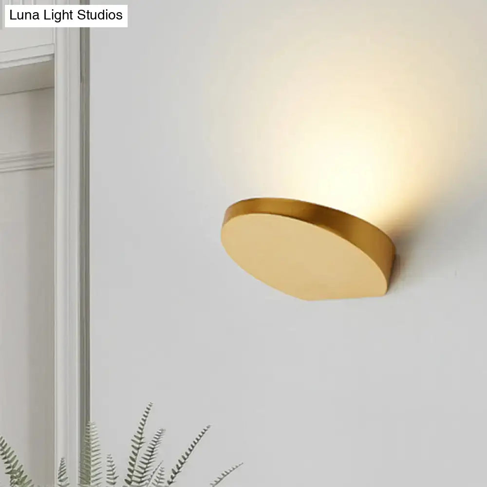 Minimalist led oval wall sconce grey aluminum light for corridor