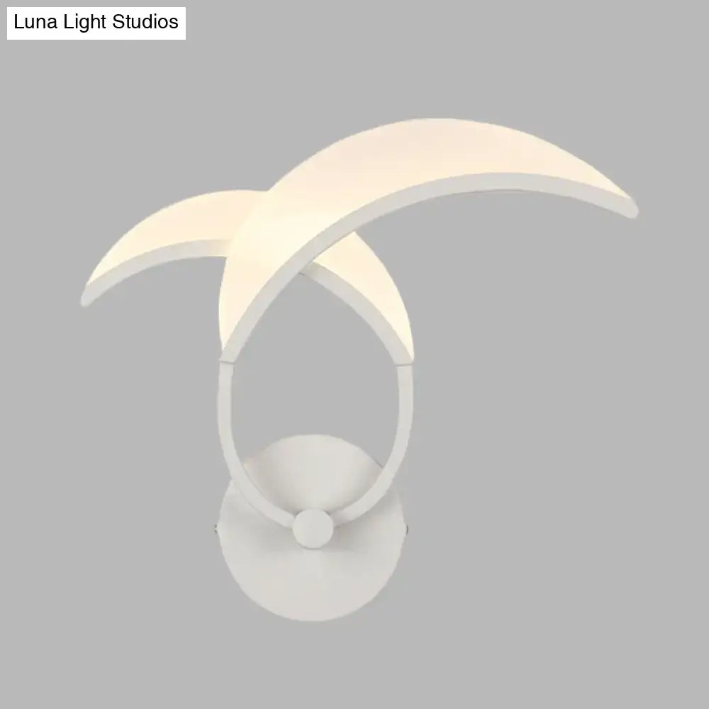 Minimalist led white double curved wall sconce bedroom light