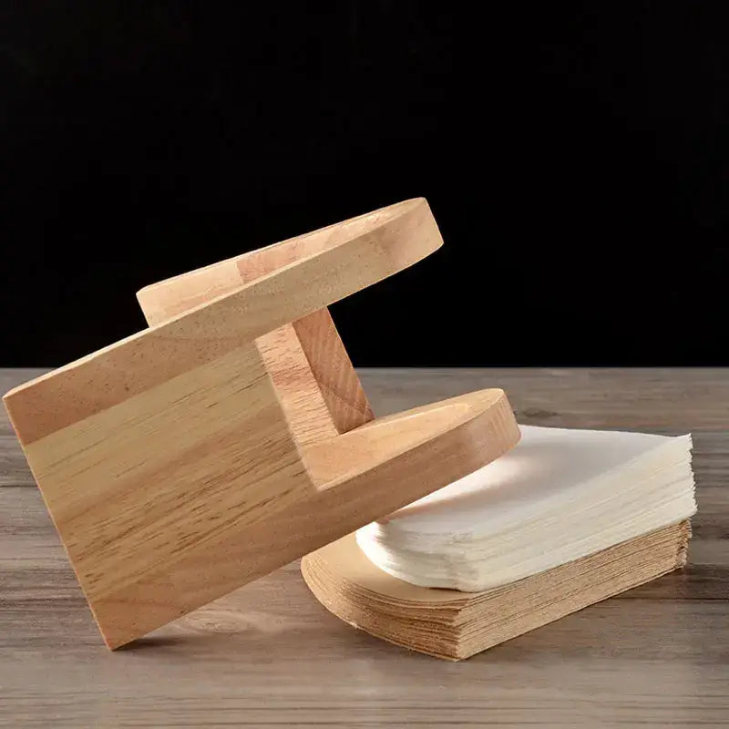 Minimalist light wood coffee filter holder kitchen paper dispenser