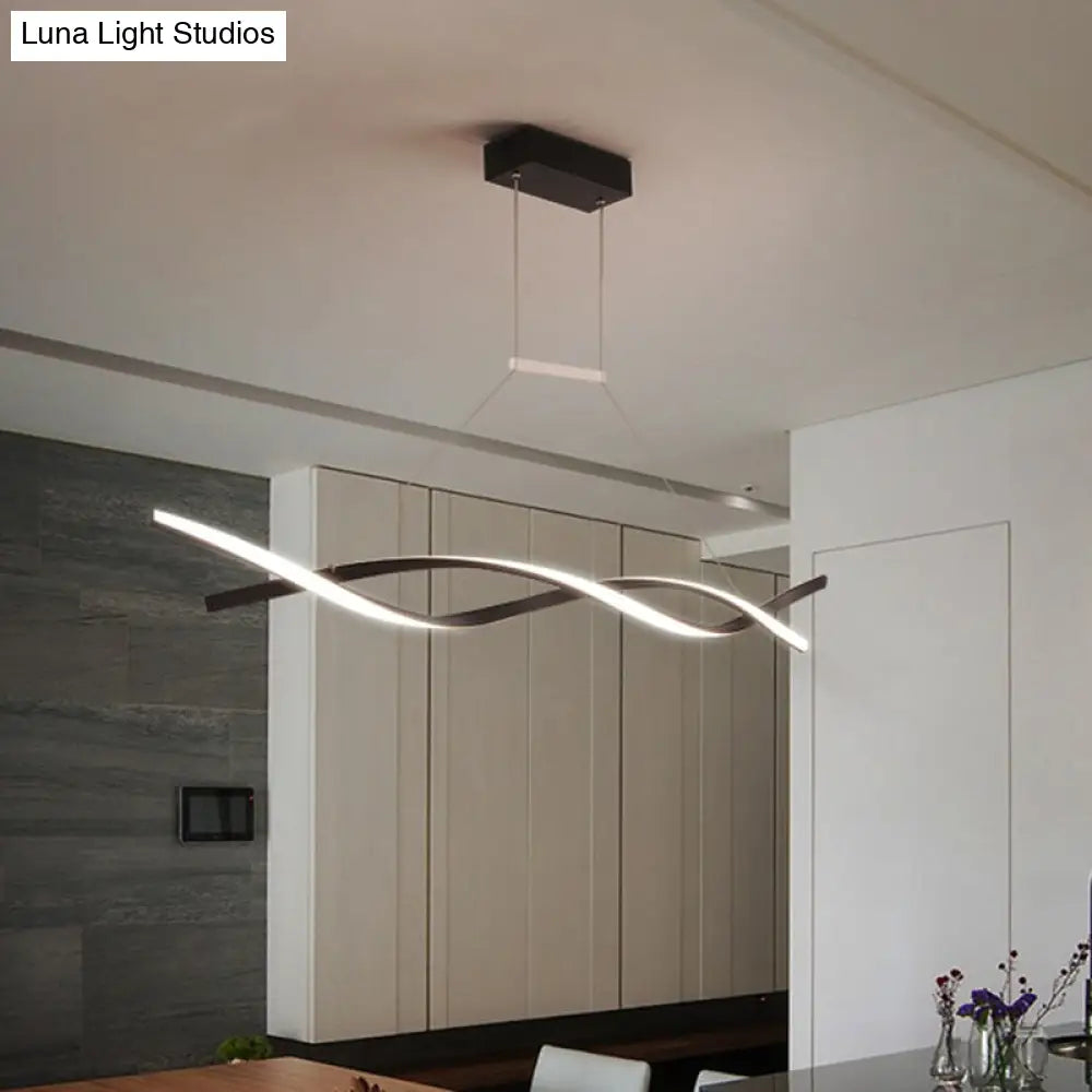 DecorBites™ Minimalist Linear LED Pendant Light for Restaurants with Acrylic Shade - Black/Grey, Warm/White