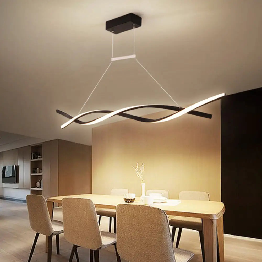 DecorBites™ Minimalist Linear LED Pendant Light for Restaurants with Acrylic Shade - Black/Grey, Warm/White