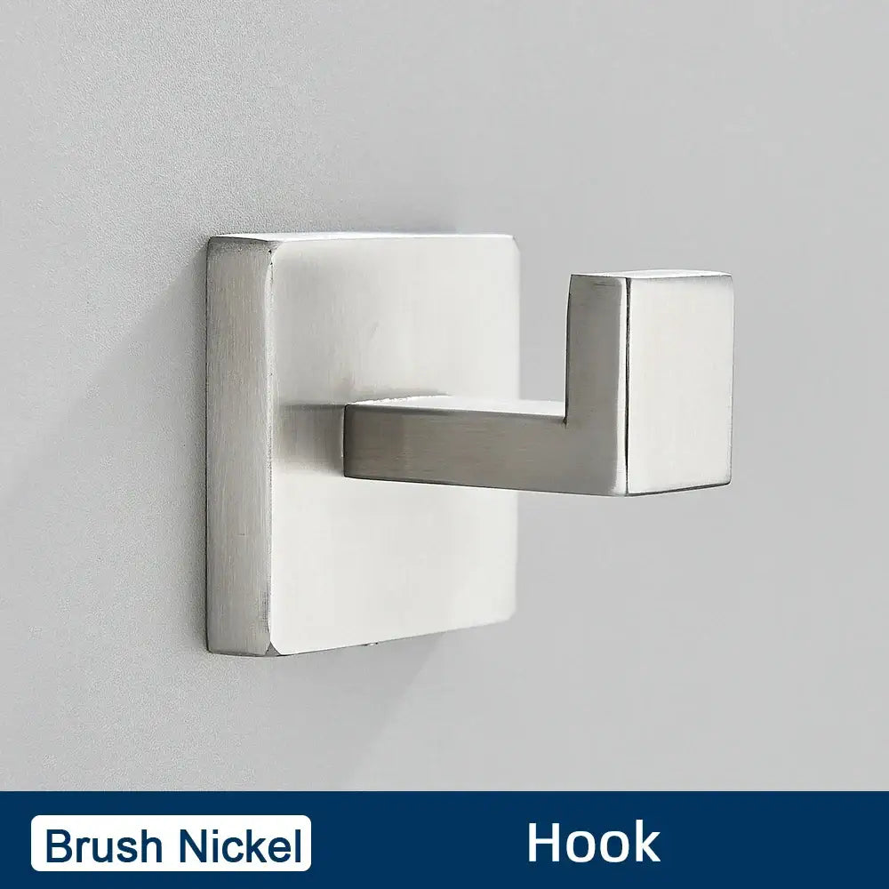 Minimalist matte black stainless steel bathroom accessories set