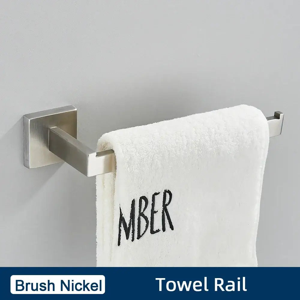 Minimalist matte black stainless steel bathroom accessories set