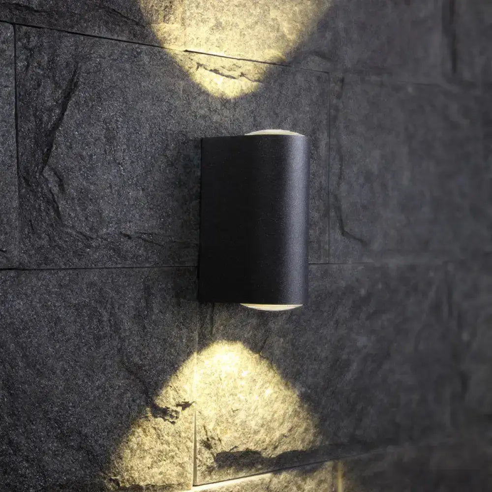Minimalist matte black tube wall light outdoor sconce