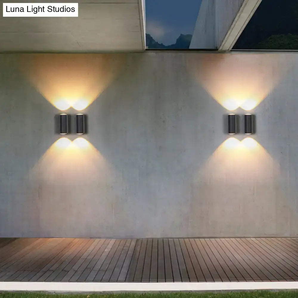 Minimalist matte black tube wall light outdoor sconce