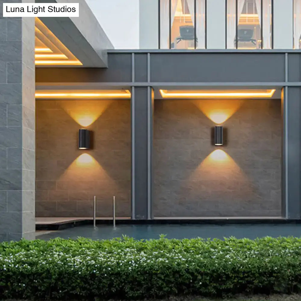 Minimalist matte black tube wall light outdoor sconce