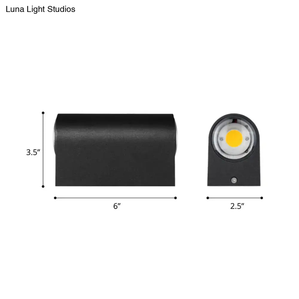 Minimalist matte black tube wall light outdoor sconce