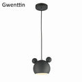 Minimalist matte cartoon mouse pendant light bedroom led lamp