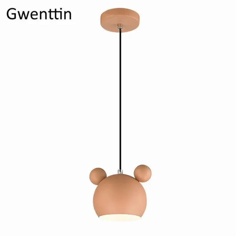 Minimalist matte cartoon mouse pendant light bedroom led lamp