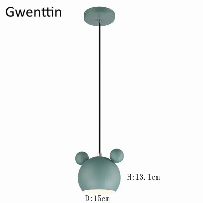 Minimalist matte cartoon mouse pendant light bedroom led lamp