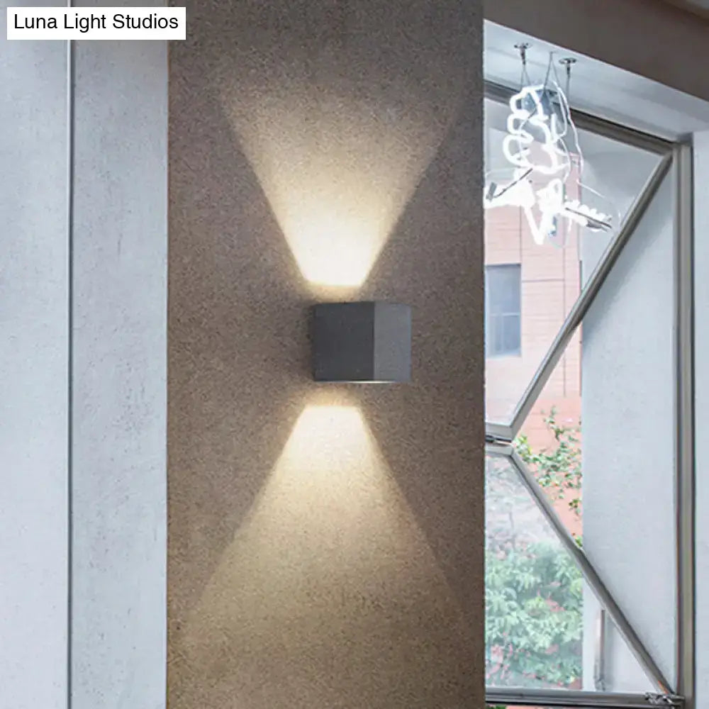 Minimalist matte gray concrete wall sconce – corridor led light
