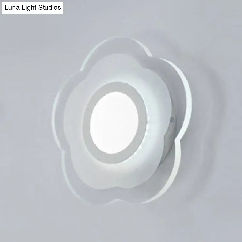 Minimalist off white square led wall lamp bedroom triangle round light