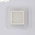 Minimalist off-white square led wall lamp with smooth rounded edges featuring triangle round square design for bedroom